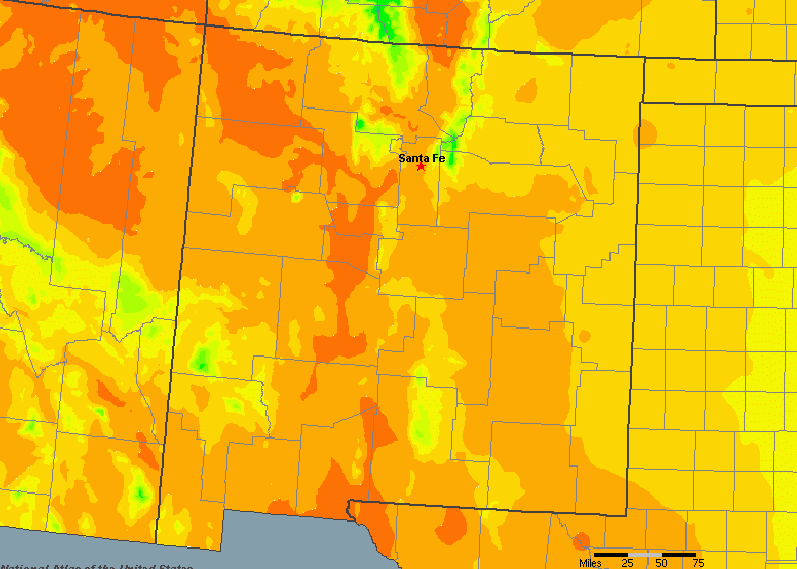 New Mexico Rainfall Map